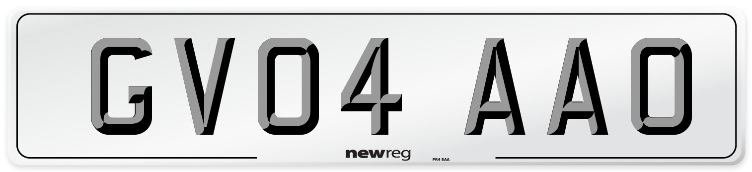 GV04 AAO Number Plate from New Reg